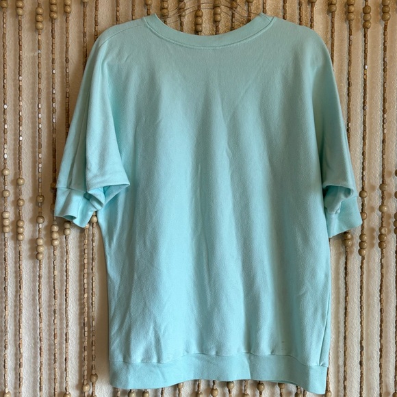 Vintage Oversized 90s Kitten Print Coquette Cottagecore Baby Blue Short Sleeve T - Picture 2 of 5